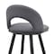 Armen Living Lottech Swivel Bar Stool in Black Metal with Gray Faux Leather 840254335387 - alternate 9